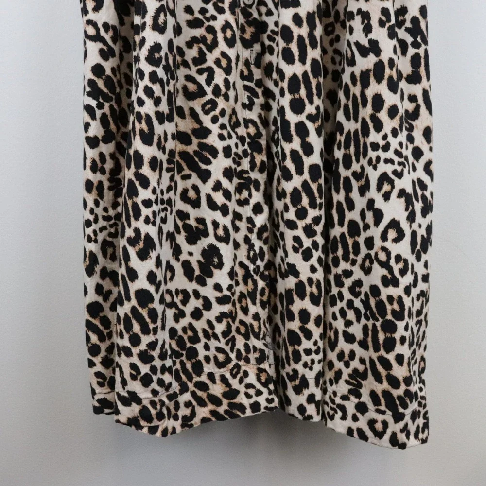 Anthropologie Exquise The Tobie Shirt Dress 3X Leopard Print Shirtdress